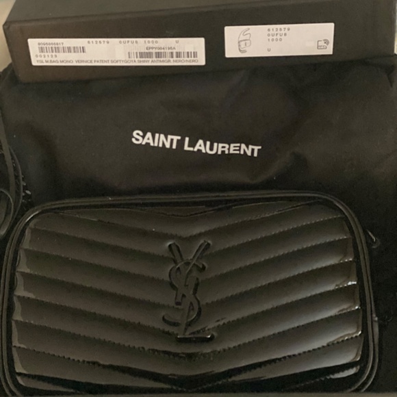 Yves Saint Laurent Mini Matelassé Patent Leather Camera Crossbody Bag - Picture 4 of 4